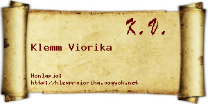Klemm Viorika névjegykártya
